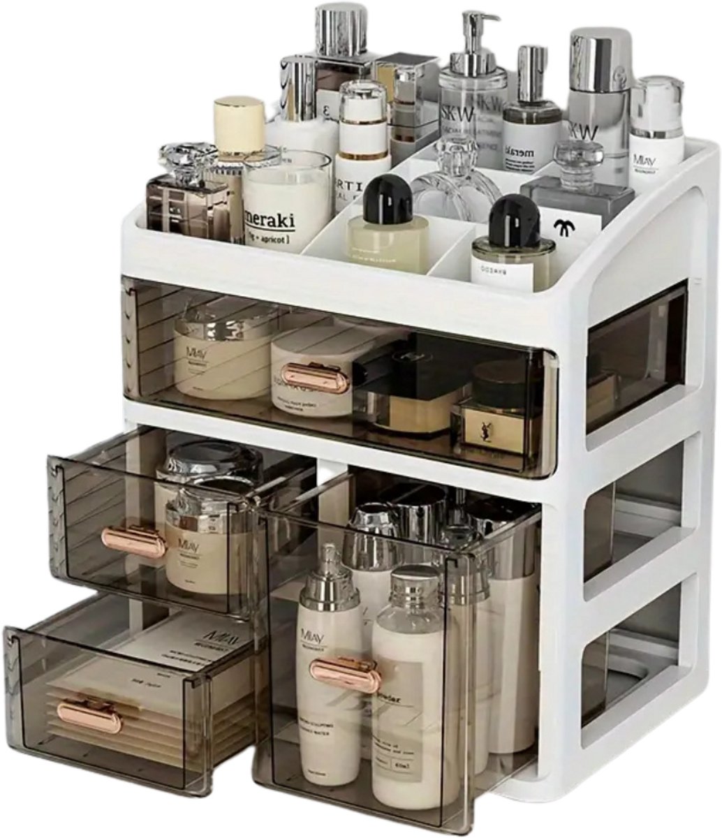 Livano make Up Organizer - Koffer - Tas - Makeup - Lades - Skincare - Cosmetica - Wit