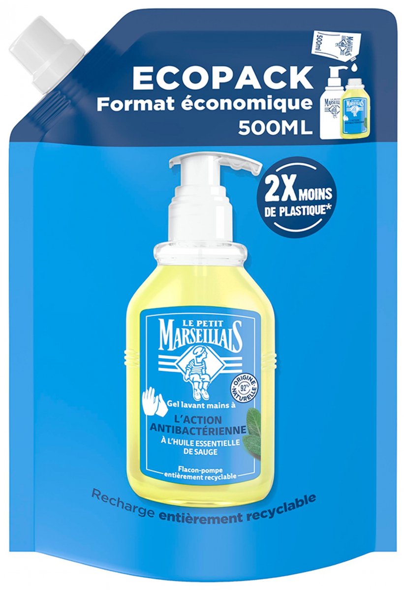Le Petit Marseillais Antibacteriële Handwasgel Eco-Refill 500 ml