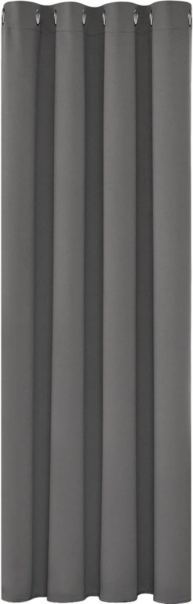 Ibenzoa® Onzichtbare Gordijnen met Ring bevestigingssysteem - 140cm Breedte - Zwart