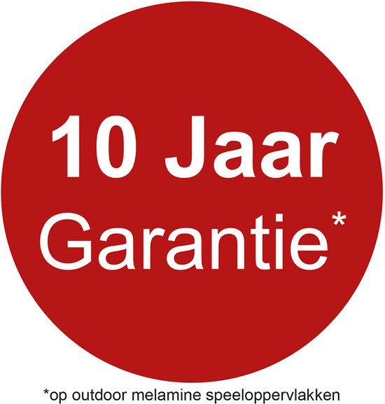 Rode cirkel met witte tekst '10 Jaar Garantie'.