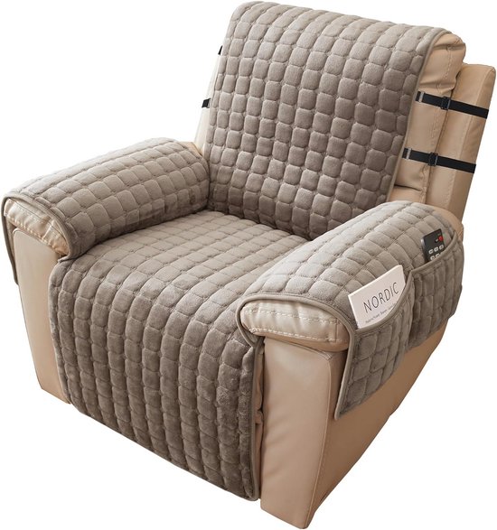 Housse D'Accoudoir De Canapé Antidérapante 3 Pièces – Protection Fauteuil Avec Poches (Noir, 3 Places)