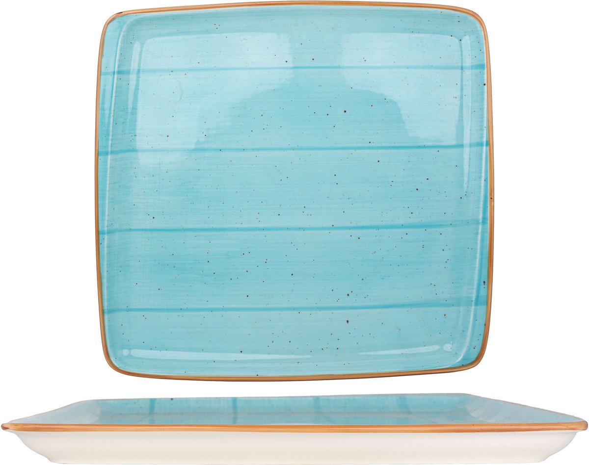 Bonna Serveerschaal - Aqua - Porselein - 32x30 cm - set van 2