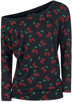 Rock Rebel by EMP Zwart shirt met lange mouwen en kersenprint - Dames - XL