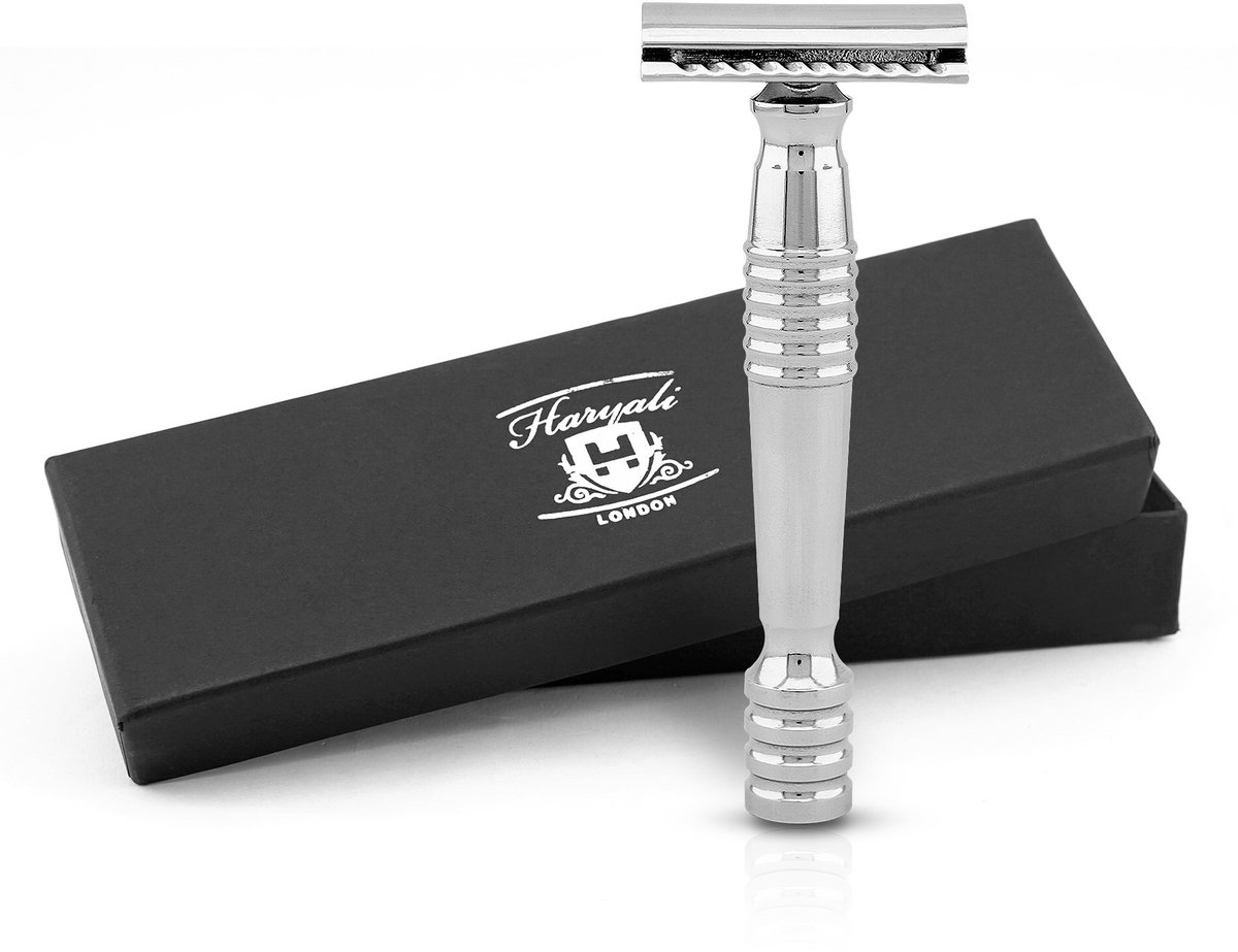 Haryali London Double Edge Safety Razor voor mannen en vrouwen - Roestvrijstalen Double Edge Razor - Zwaar - Herbruikbaar scheermes - Geschikt voor alle DE-mesjes