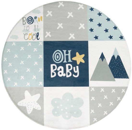 Kindervloerkleed Fun Rond Voetbal Zwart - Flooring Online