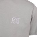 Grijze t-shirt met op de borst het witte Cruyff logo geborduurd.