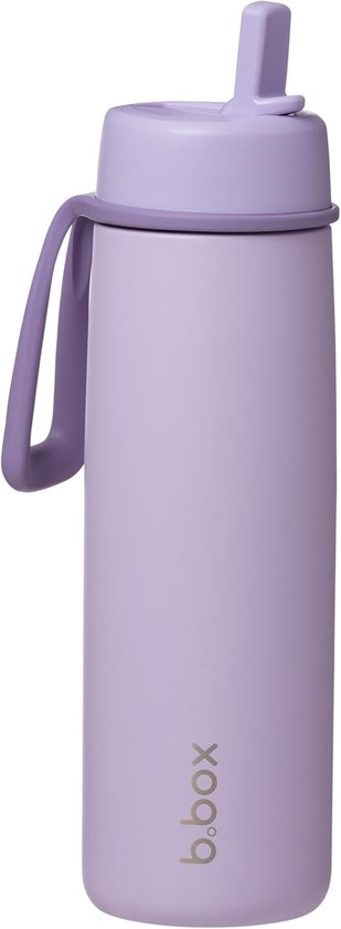 Gourde b.box lilas avec couvercle et anse violets.