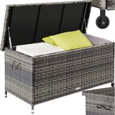 Bol.com tectake® Wicker opbergbox - Outdoor kussenbox - Uitneembare binnenzak en cijferslot - Weerbestendig en afsluitbaar met d... aanbieding
