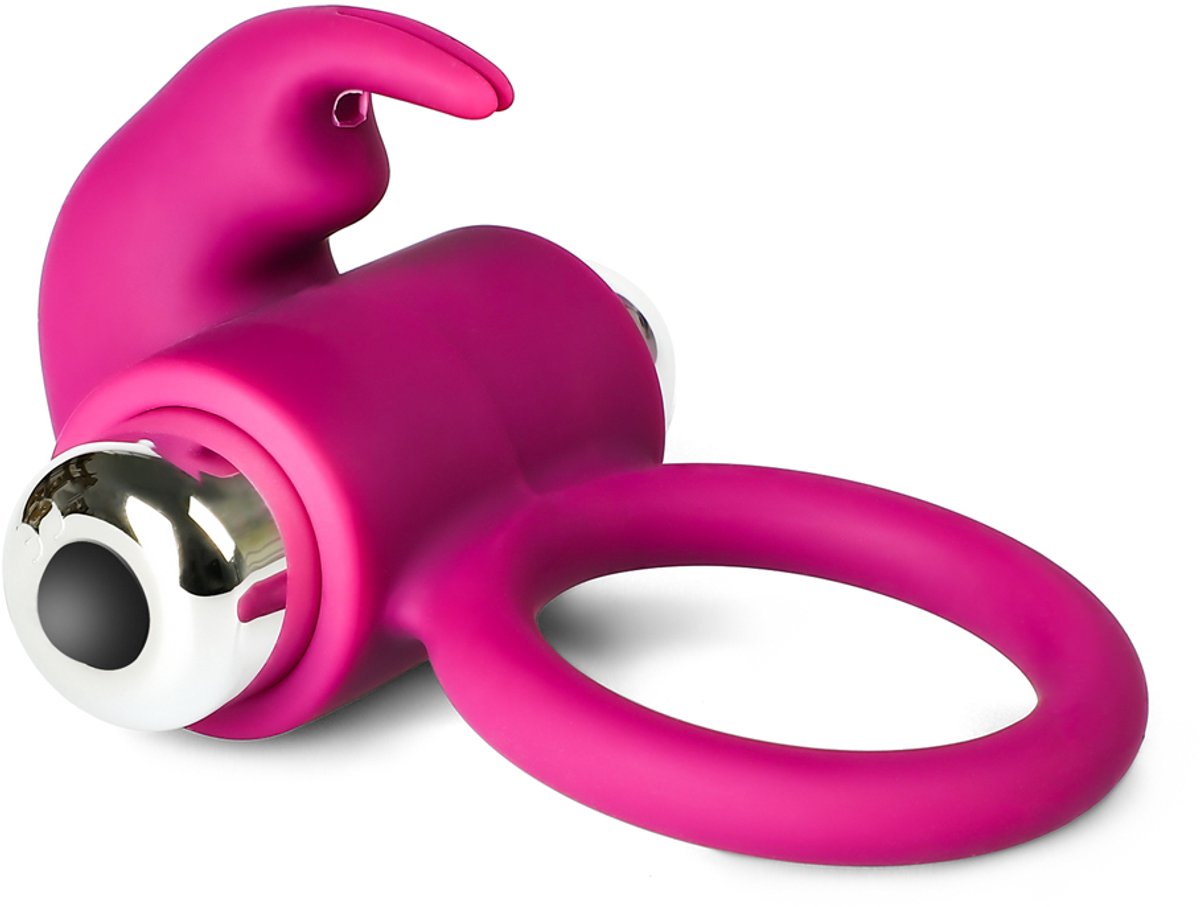 Vibrerende Cockring Bunny – Roze – Penisring van Silicone – Voor Duo Stimulatie & Intenser Genot