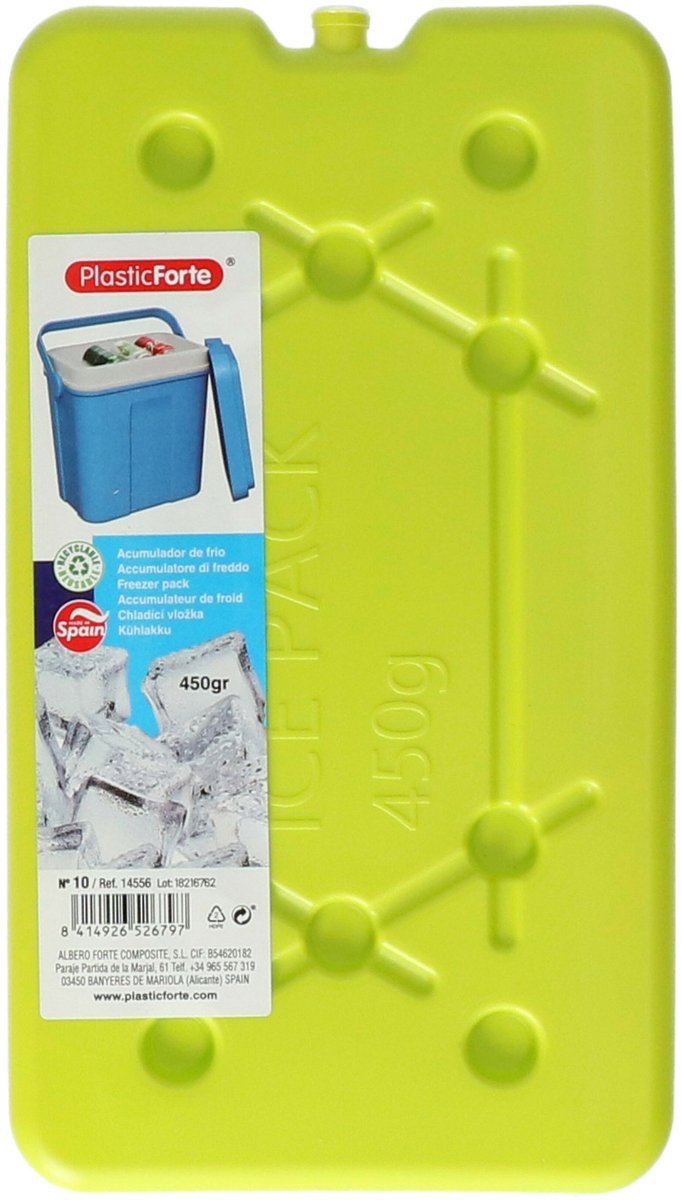 Plasticforte Koelelementen 450 gram - 4x - 14 x 25 x 1 cm - geel - Voor koelbox en koeltas van Merkloos — afbeelding 2