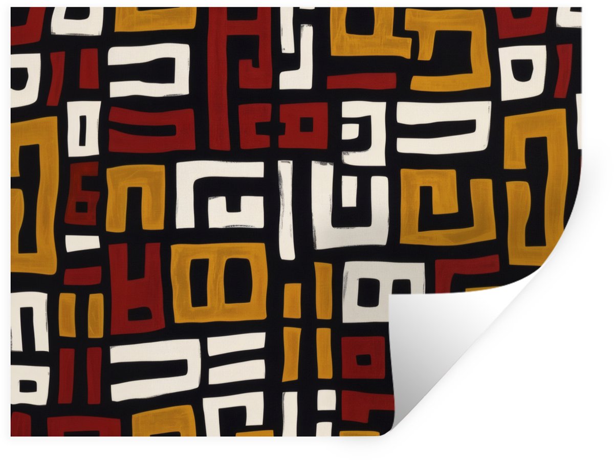 Muurstickers - Sticker Folie - Abstract - Patroon - Rood - 160x120 cm - Plakfolie - Muurst