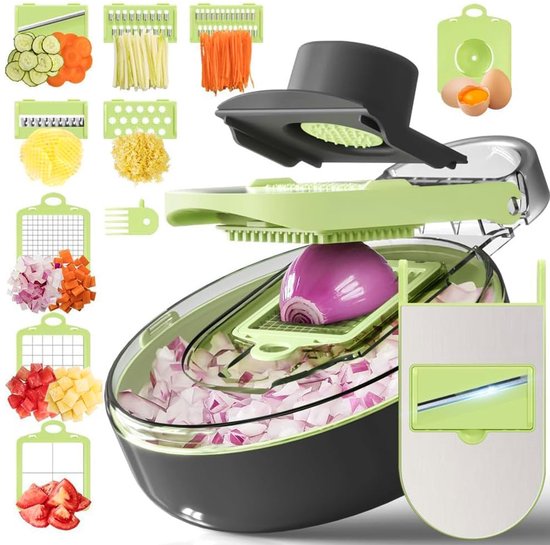19-in-1 Multifunctionele Mandoline En Keukenmachine Voor Het Snijden Van Groenten En Fruit