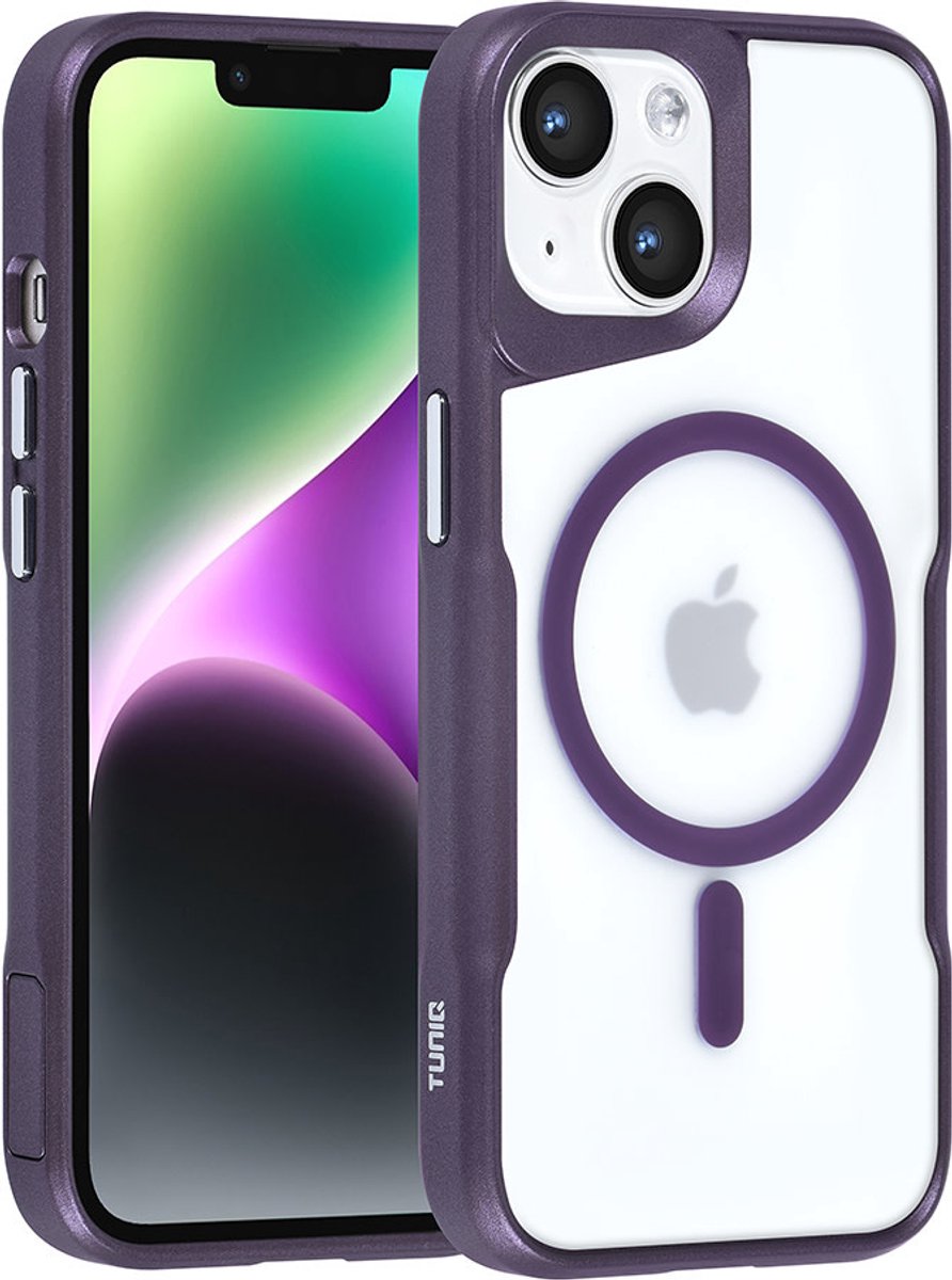 TUNIQ telefoonhoesje voor Apple iPhone 14 - MagSafe siliconen backcover - Paars