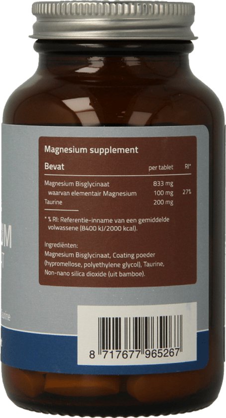 Mattisson - Magnesium Bisglycinaat 833mg - Vegan Voedingssupplement - 90 Magnesium Tabletten