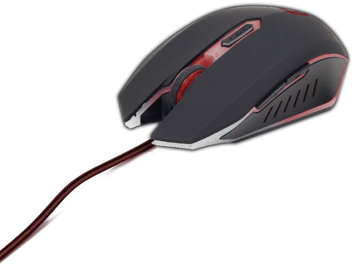 Gaming muis USB, zwart/rood