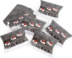 Kleine kerstdoosjes voor cadeaus - 15 x 10,3 x 3 cm - mini verpakking met kerstmotief