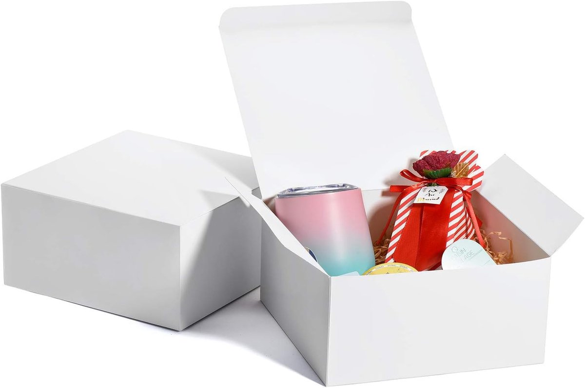 Kraftpapier Geschenkdozen 20x20x10 cm - Perfect voor Bruidsmeisje Voorstellen en Speciale Gelegenheden (25 Stuks)