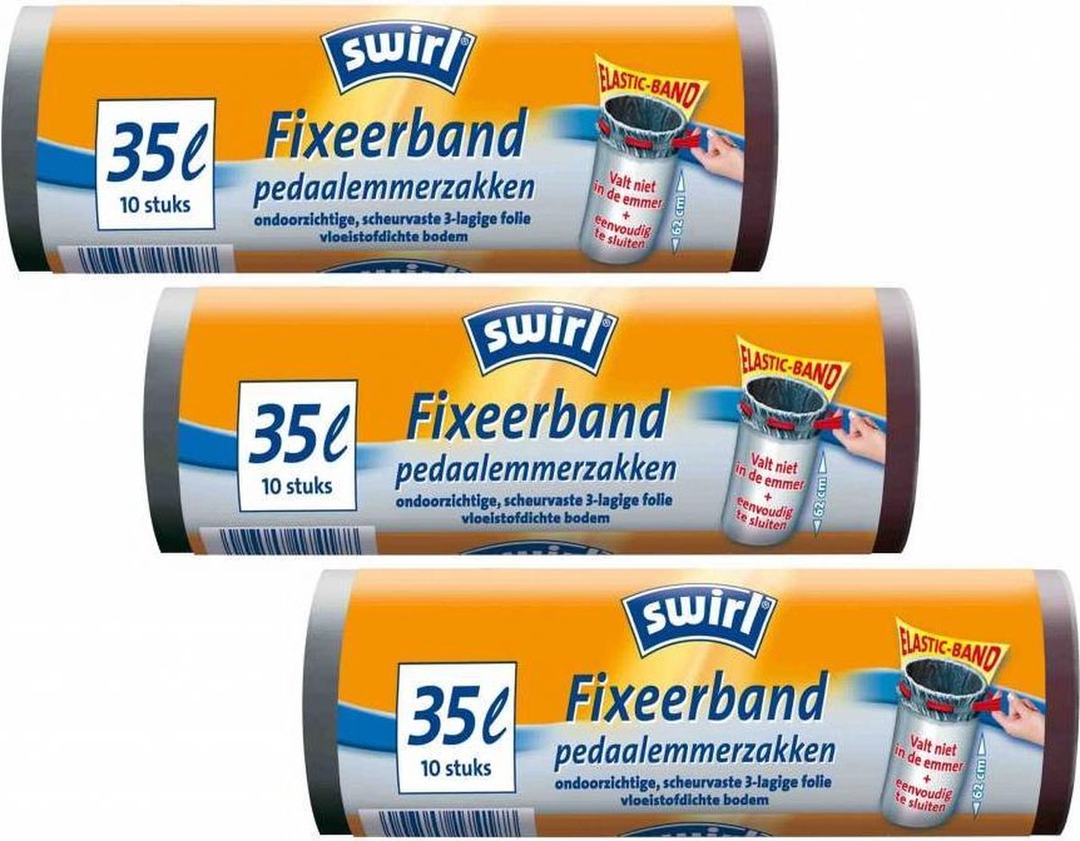 afschaffen Belegering media Swirl Afvalzakken Fixeerband 35ltr Multipack 3 x 10 stuks | bol.com