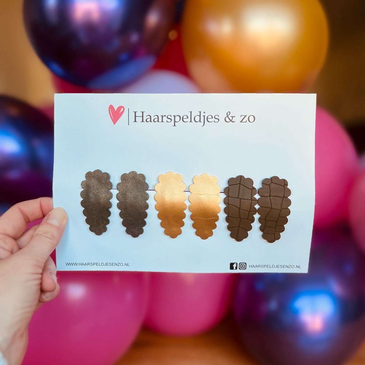 Haarspeldje Liz - golvend - setje - groen - goud - 4 cm speldjes
