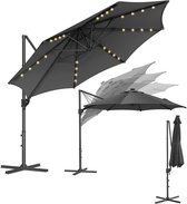 Bol.com FurnStar - Parasol 300 cm - Zweefparasol - 28 LED-lampen op zonne-energie - UV-bescherming UPF 50+ - 360° draaibaar - Tr... aanbieding