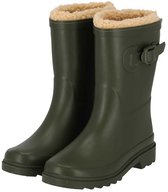 Morethansocks - Regenlaarzen kinderen - Unisex - Fake Fur voering - Groen - Regenlaarzen meisjes - Regenlaarzen jongens - Regenlaarzen kind