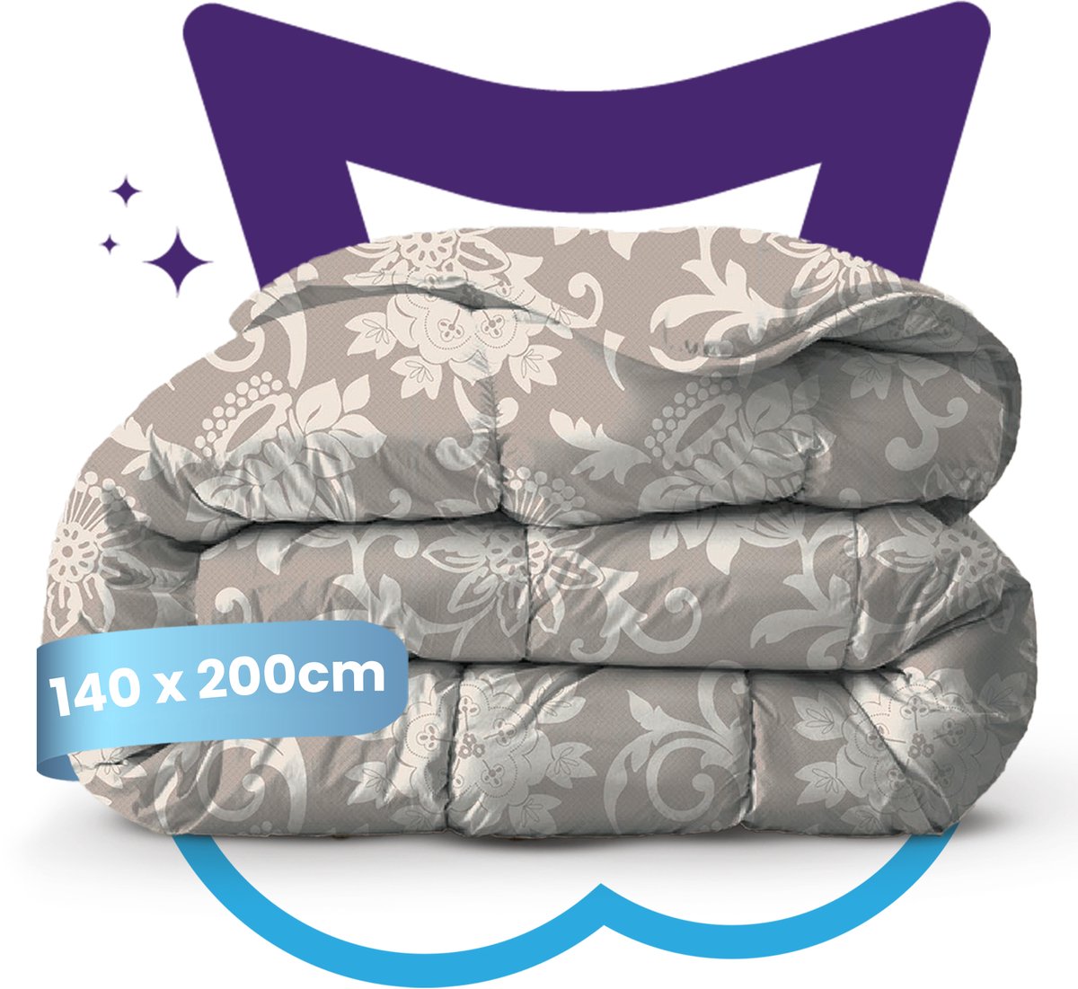 Slaapspeciaal Zomerdekbed - eazydekbed ® Series MARME - Dekbed zonder overtrek + 1 KUSSENSLOOP | 140x200 cm - Hoesloos dekbed - 100% Katoen - Bedrukt dekbed - Dekbed in kleur - Gekleurd dekbed - Eenpersoons dekbed