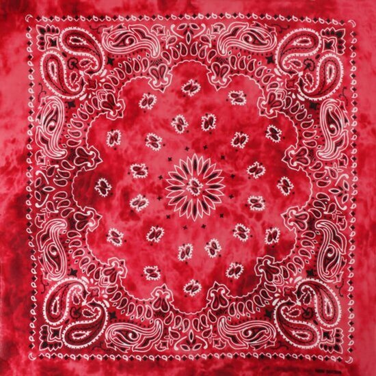 Bande de cheveux Bandana Mouchoir Tie Dye Paisley Print Red Batik Pattern Fabric