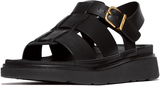Sandales de pêcheur FitFlop Gen-FF en cuir NOIR - Taille 38
