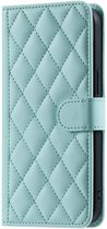 Hoesje geschikt voor iPhone 16e - Bookcase - Pasjeshouder - Koord - Kunstleer - Turquoise