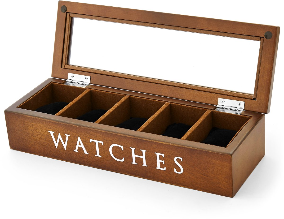 Bruine Houten Kist - Voor 5 Horloges