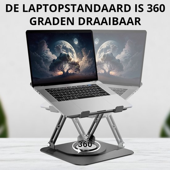 Villux Laptop Standaard Ergonomisch - Laptop Standaard Verstelbaar - Laptophouder - Laptopstandaard - Laptop Verhoger - Laptop Standaard Opvouwbaar - Inclusief Ebook - Inclusief Muismat