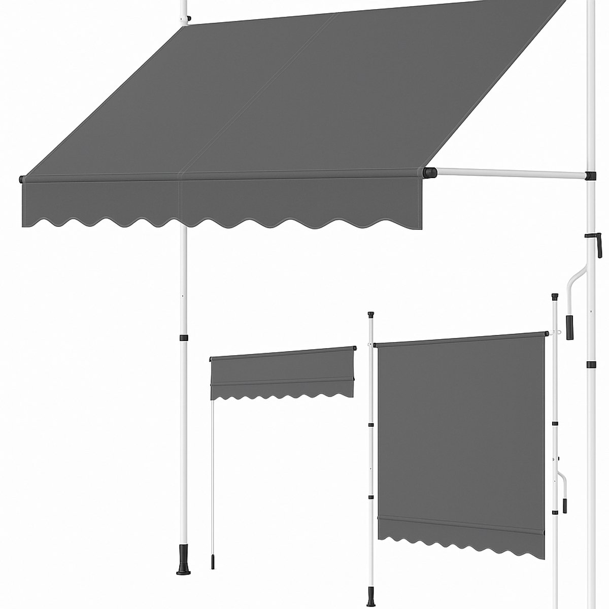 UISEBRT Klemluifel met zwengel 250 cm breed