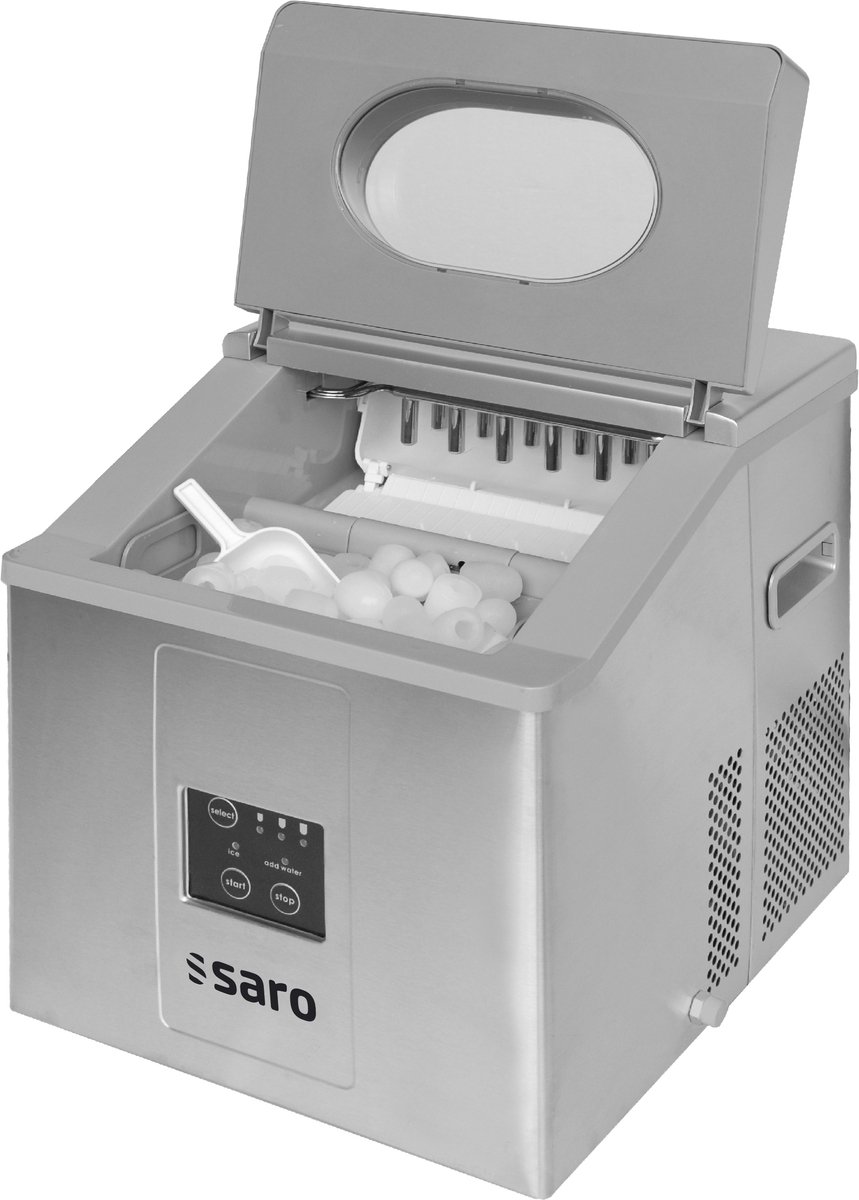 SARO IJsblokjesmachine - 15kg/24u - 3 ijskegel maten - Compact professioneel model EB 15