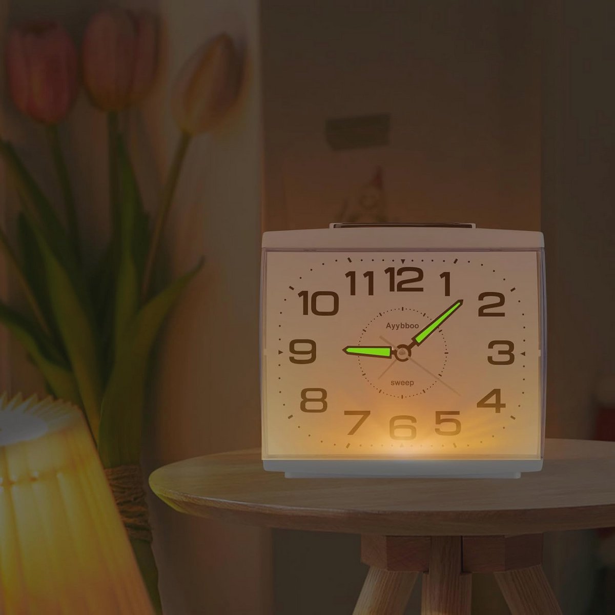 Analoge wekker zonder tikken met snooze en nachtlampje | Educatieve wekker voor kinderen met grote wijzerplaat