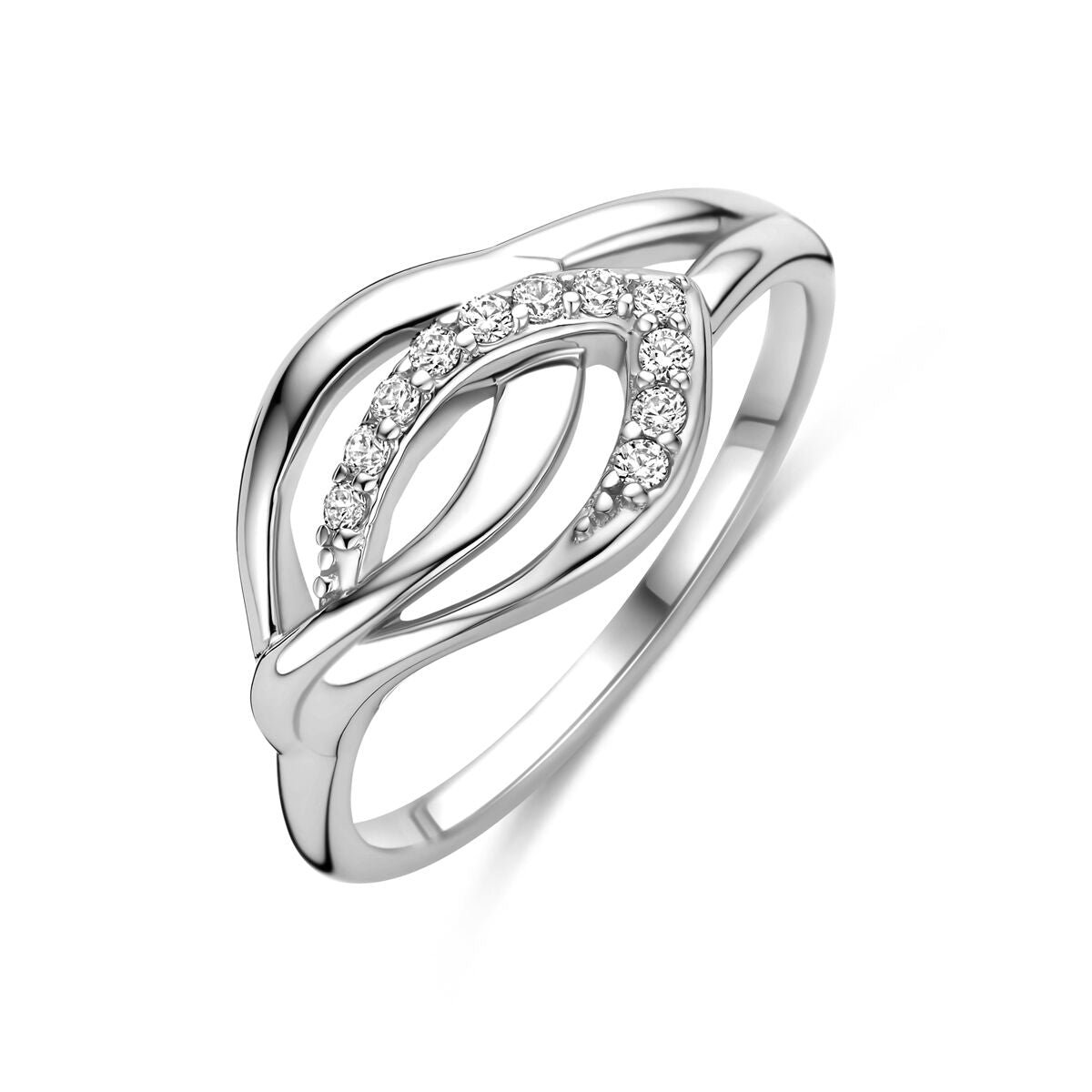 Zilveren Gerhodineerde Ring Zirkonia 1341321