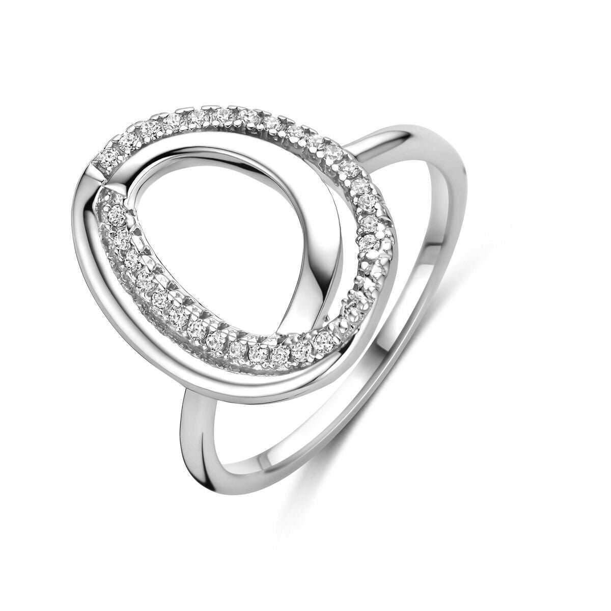 Zilveren Gerhodineerde Ring Zirkonia 1341327