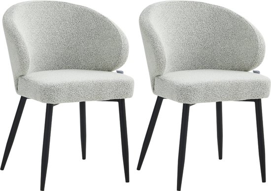 Colenis® - Chaise de salle à manger Ruby - Set de 2 - Écru - Bouclé - Design
