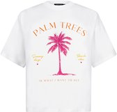 T-shirt Ydence Palm Trees Hss2557 10014 Off White/multicolore Taille femme - L