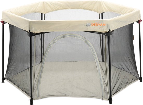 Deryan Draagbare Kinderbox - Cream - Vaste matrasbodem - Reisbox - campingbedje