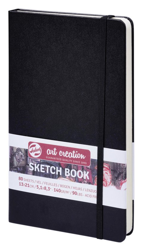 Schetsboek talens art creation zwart 13×21 cm | 5 stuks