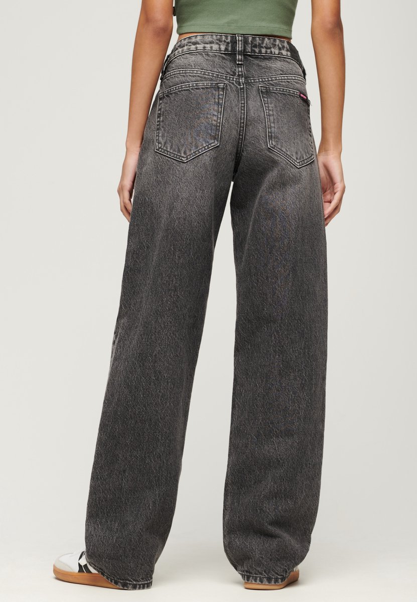 Superdry Mid Rise Wide Leg Spijkerbroek 26 30 Vrouw Zwart