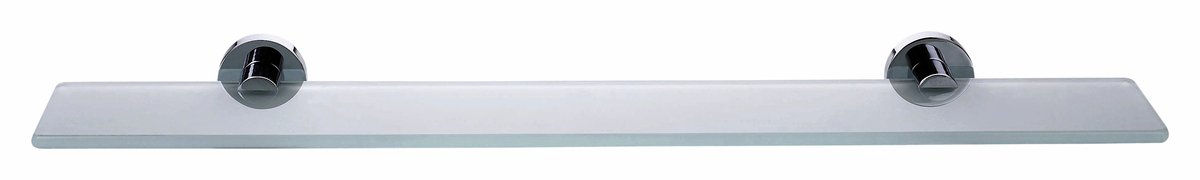 Goedkoopste Tesa Smooz Glazen plank 17.5x70x5cm zonder boren Zelfklevend Verchroomd Metaal chroom wit