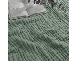 Extra grote verkoelende katoen moeselinedeken voor twee personen