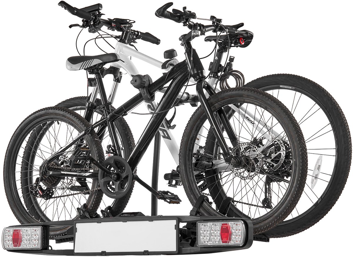 Fietsendrager, Opvouwbare En Afsluitbare, Geschikt Voor 5 cm Ontvangers, Kan 2 Fietsen Vervoeren, 65 kg Draagvermogen
