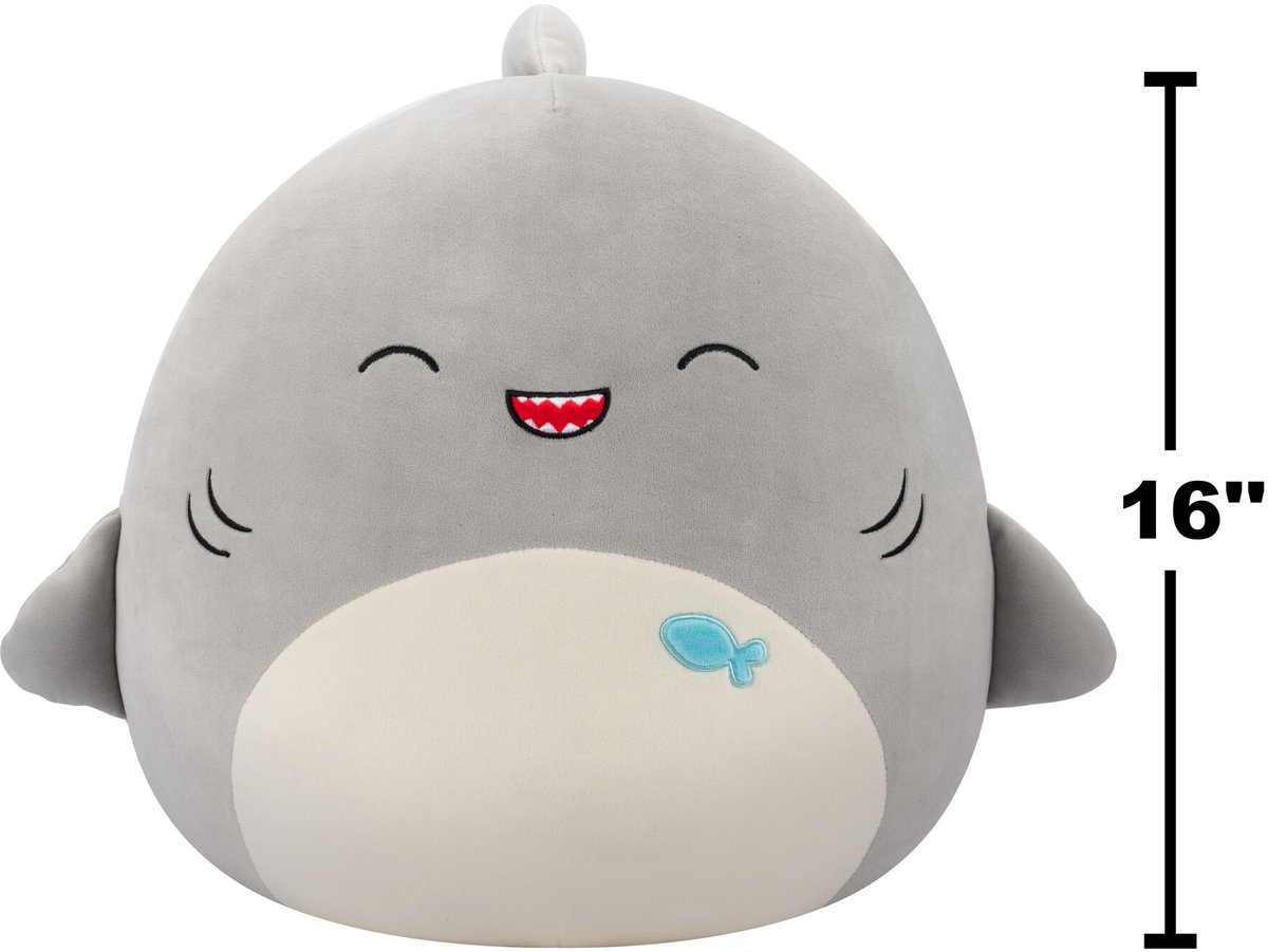 Squishmallows - Gordon - Grey Shark W/Happy Eyes - 40cm pluche — afbeelding 3