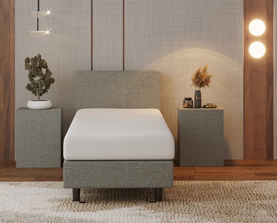 Nessa® - Sommier Boxspring Bjorn 80x200 + matelas Comfort Grijs