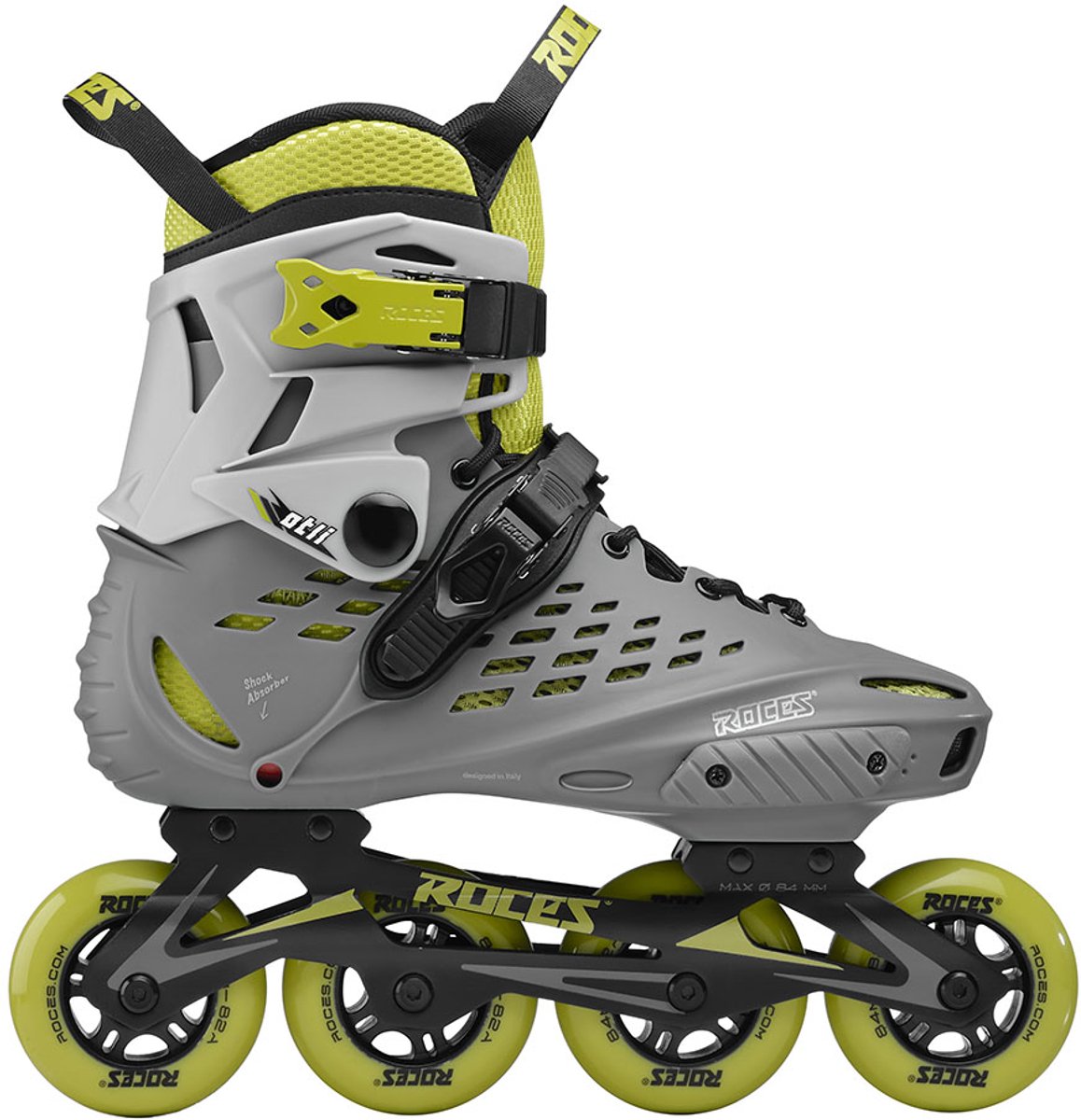 Roces Otli 84 Skeelers Volwassenen - 4x84mm Wielen - Fitness Inline Skates - Grijs Groen - Maat 37