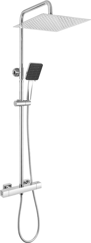 DERW Max Regendouche met Thermostaatkraan - Doucheset Chroom - Regendoucheset - Met thermostaatkraan - 12 inch Douchekop - 6 standen Handdouche - RVS