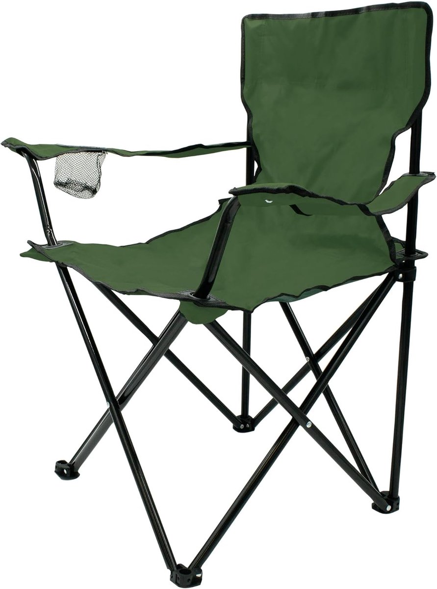 Groene Camping Klapstoel - Opvouwbare Stoel voor Campings en Buitenactiviteiten