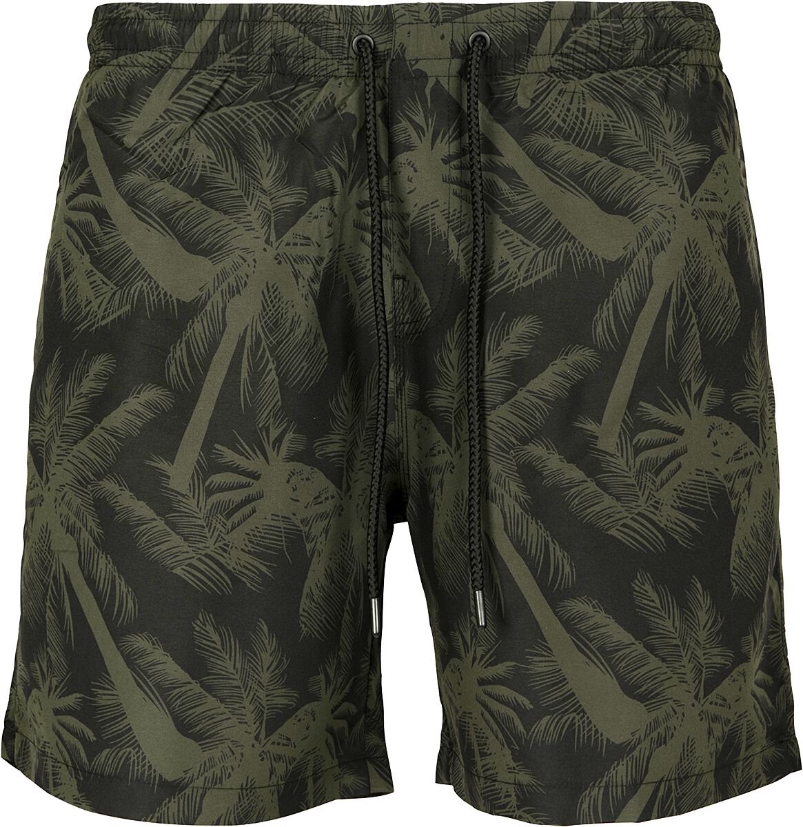 Urban Classics Pattern Swim Shorts Palm Zwembroek S Zwart